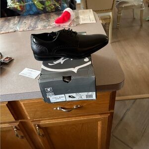 Stacy Adams Black Leather Oxford with Subtle Brogue